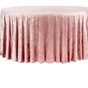 Velvet 120in Round Tablecloth Dusty Rose/Mauve